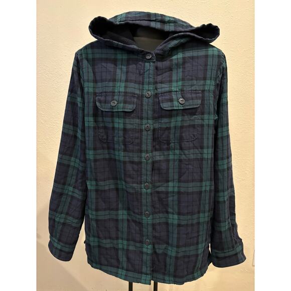 L.L. Bean Plaid Jacket Shirt Shacket Fleece Lined Womens SIze XS - Picture 1 of 4